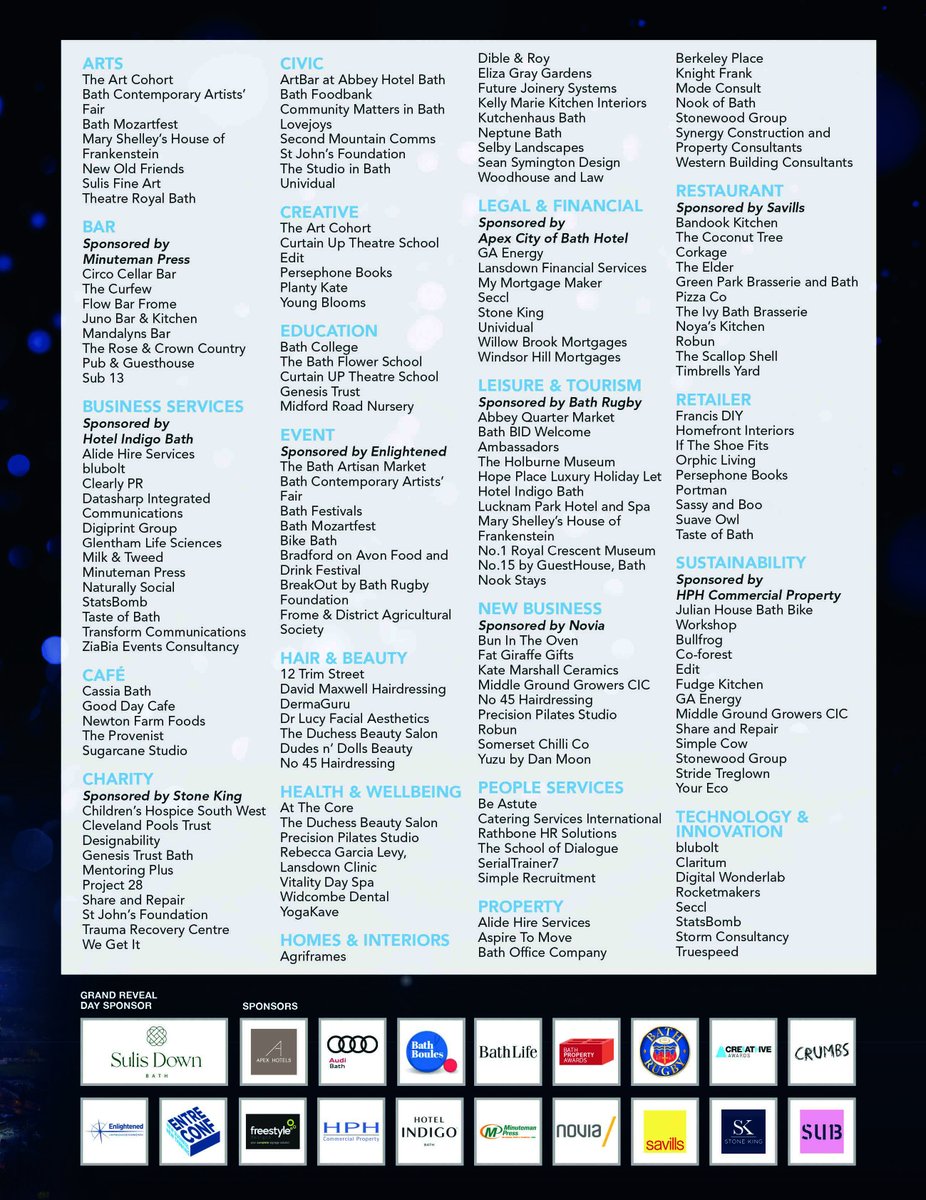 We CAN'T WAIT for the Bath Life Awards on Thursday 🥂

In the new issue we meet this year's esteemed judges, look ahead at what's to come on the big night and reflect on last year's celebrations - and get some outfit inspo 👠

issuu.com/mediaclash/doc…