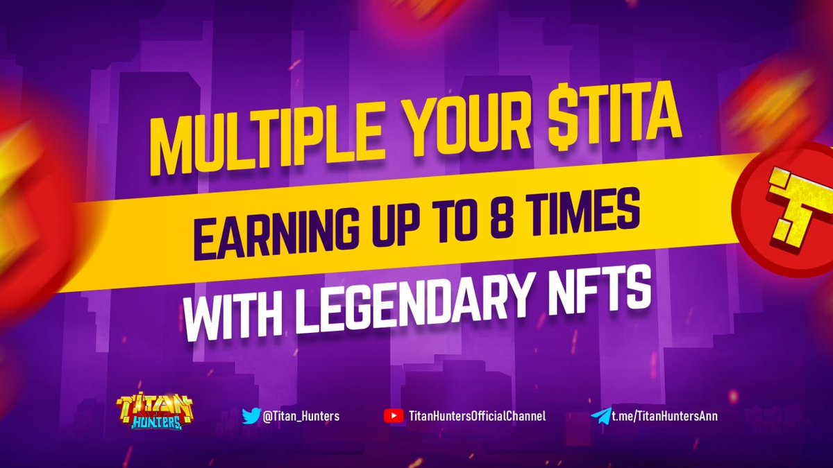 Titan_Hunters's tweet photo. ⚔️ You know you can always earn more $TITA by wearing more NFT equipment

💎 But did you know that rarity can affect $TITA earning? 🙀

📈 Multiply your $TITA earning up to 8 times with Legendary #NFTs!

#Titanhunters #Metaverse #GameFi https://t.co/zNftWev9e7