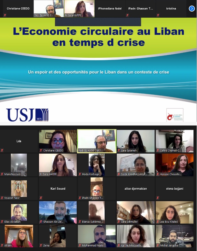 ceedd_usj's tweet photo. La Chaire « Fondation Diane » CEEDD a lancé ce Webinaire le jeudi 17 février 2022. Grand succès avec 80 participants en ligne!
La conférencière, Pr. Sarah Hariri, a suscité l’intérêt des participants à travers les 7 piliers de « l’économie circulaire ».
 #economiecirculaire #ODD https://t.co/MTUiwkXzsX