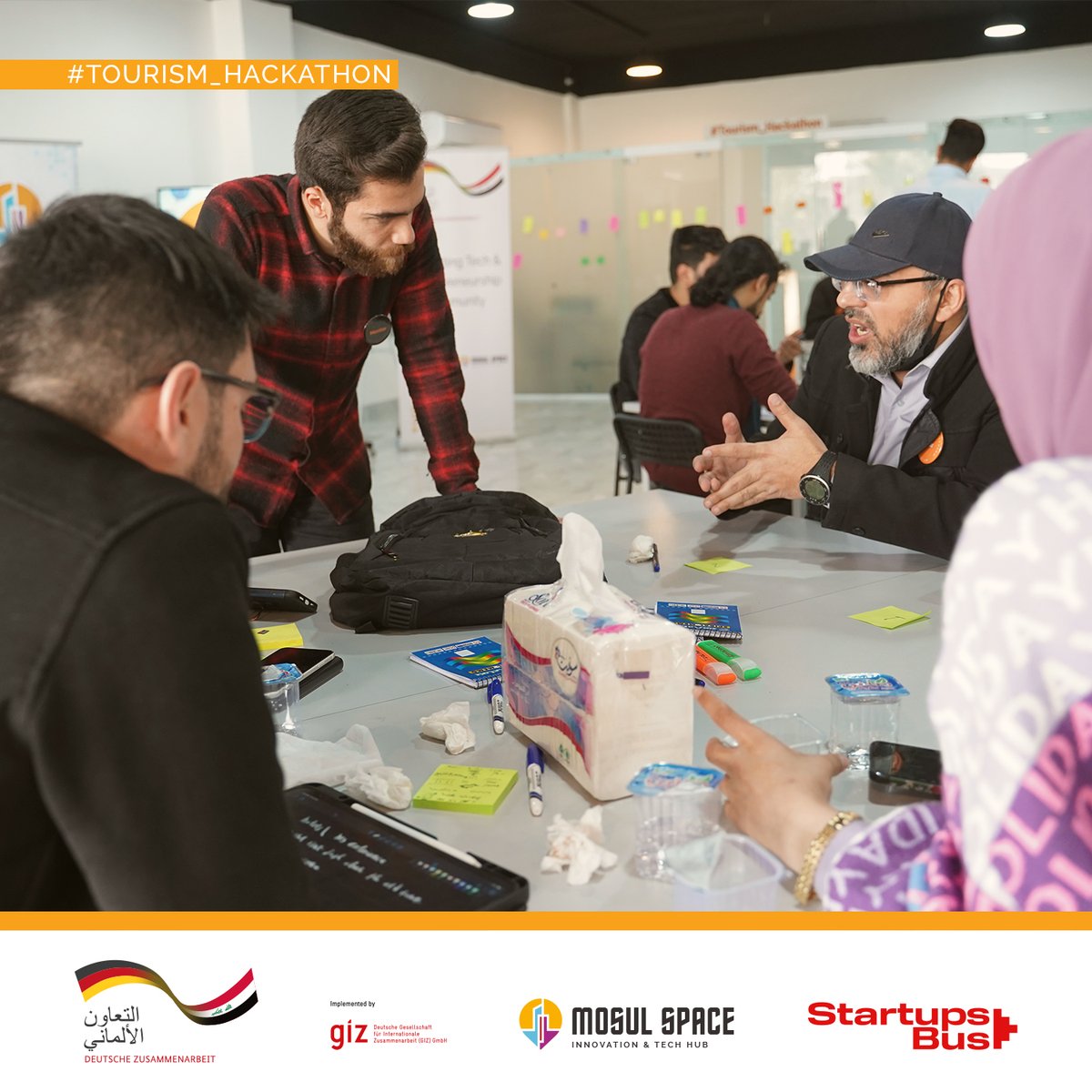 البدء بمرحلة تشكيل الفرق من خلالها سوف يتعرف المشاركين على بعضهم البعض بشكل اوسع للوصول الى التشكيل النهائي للفرق الي من خلالها  سوف يعملون على تطوير افكارهم الداعمة للسياحة في مدينة الموصل.
#tourism_hackathon #mosul #mosul_space #hackathon