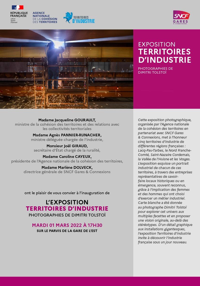 L' #Art est aussi dans l' #industrie !

La Fondation VALGO relaie l' #exposition "Territoires d'industrie" mettant en valeur les œuvres du photographe Dimitri Tolstoï !

L'#inauguration de l'exposition aura lieu le mardi 1er mars à 17h30 sur le parvis de la gare de l'Est à Paris.