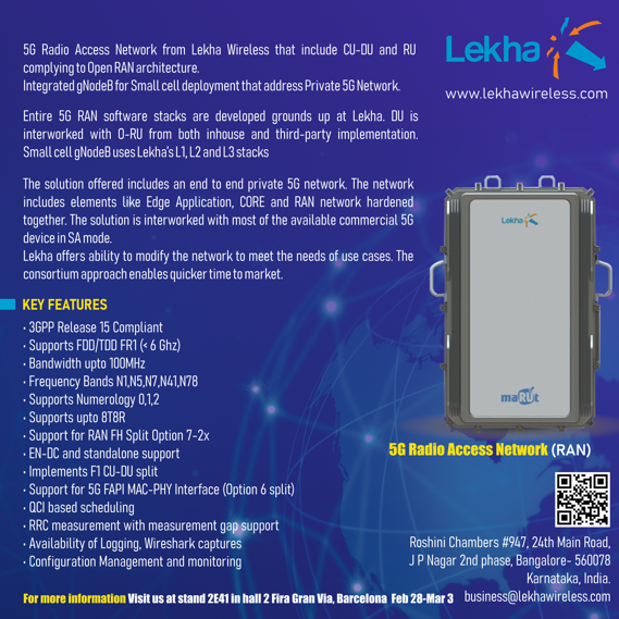 #LekhaWireless
#4GRAN #5GRAN