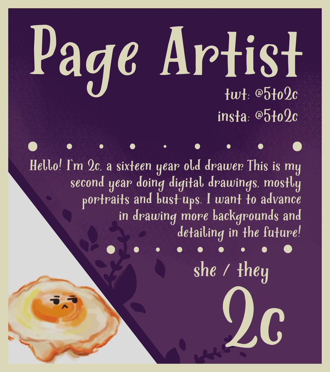 xdivinationzine's tweet photo. ✨CONTRIBUTOR SPOTLIGHT✨
Introducing our next wonderful artist - 2c! You can find them at @5to2c and (https://t.co/rppT83MnGj) https://t.co/9HCPgKyIz1
