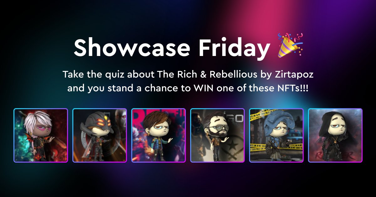 nftbcollections's tweet photo. Showcase Friday is Here 🎉 

We’re giving away 6 NFTs! 🎁

To enter: 
1️⃣ Follow @zkaneen3, @nftbcollections and @nftbmarket on Twitter
2️⃣ Retweet and tag 3 friends
3️⃣ Visit https://t.co/Vj8MF7b7UM
4️⃣ Take the Quiz here https://t.co/qmGcInvH4w

⏱Results in 3 hours! 

Good luck! https://t.co/ePi6q9g16Q