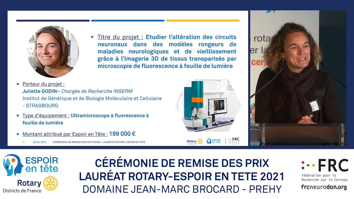 🏆 Congrats to <a href="/JGodinLab/">Godin Juliette</a>, winner of <a href="/frcneurodon/">FRC Neurodon</a> for her project, with it a new light sheet ultramicroscope will be installed at IGBMC! 

A project with 12 teams and 4 institutes to structure microscopy in Grand-Est (👋@Rise_micro <a href="/YannHerault/">Herault</a>, @incicnrs, <a href="/CRBS_Strasbourg/">CRBS</a>, LCNA)