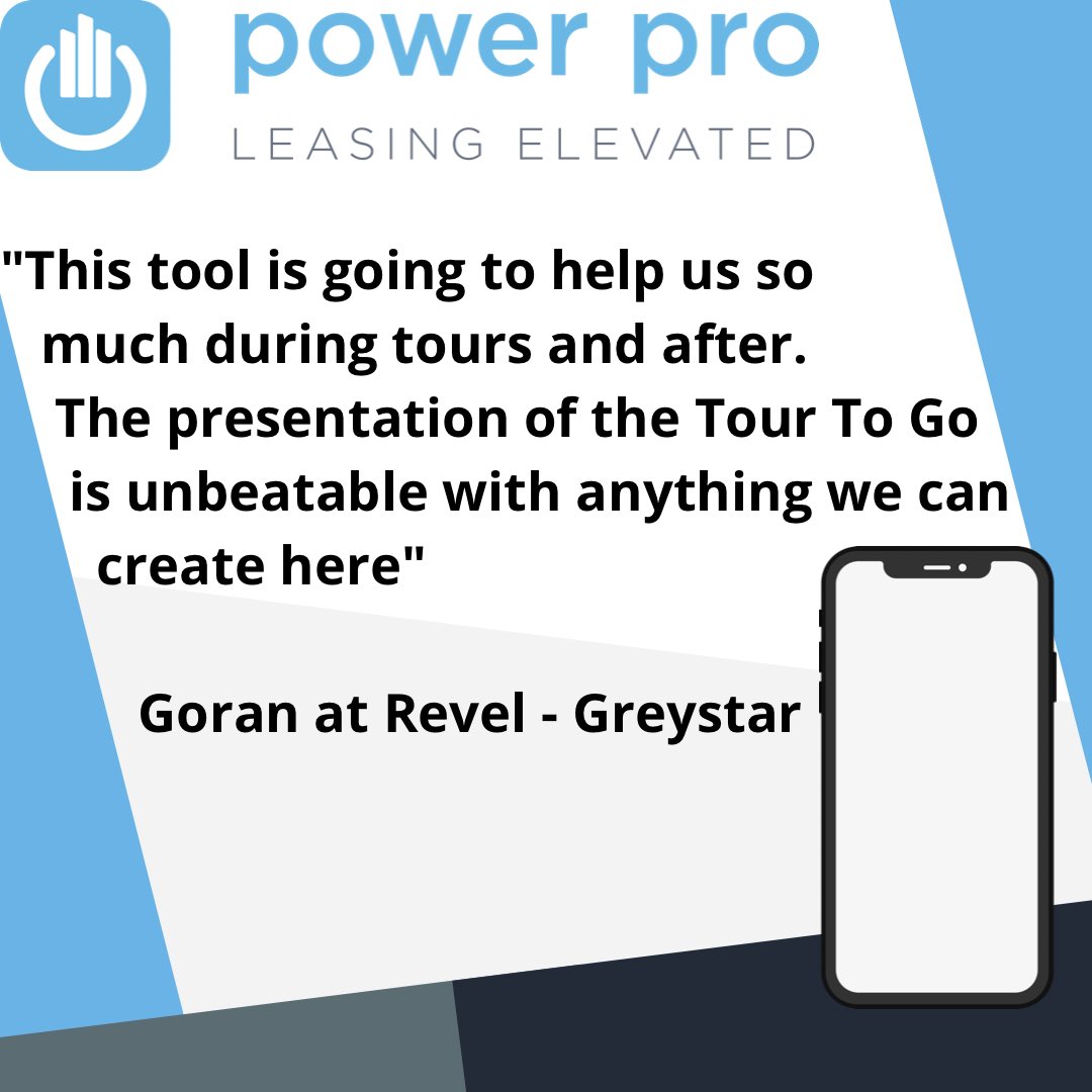 PowerProLeasing's tweet image. Use Tour to go for easy touring through Power Pro!
#LeasingElevated #TourToGo