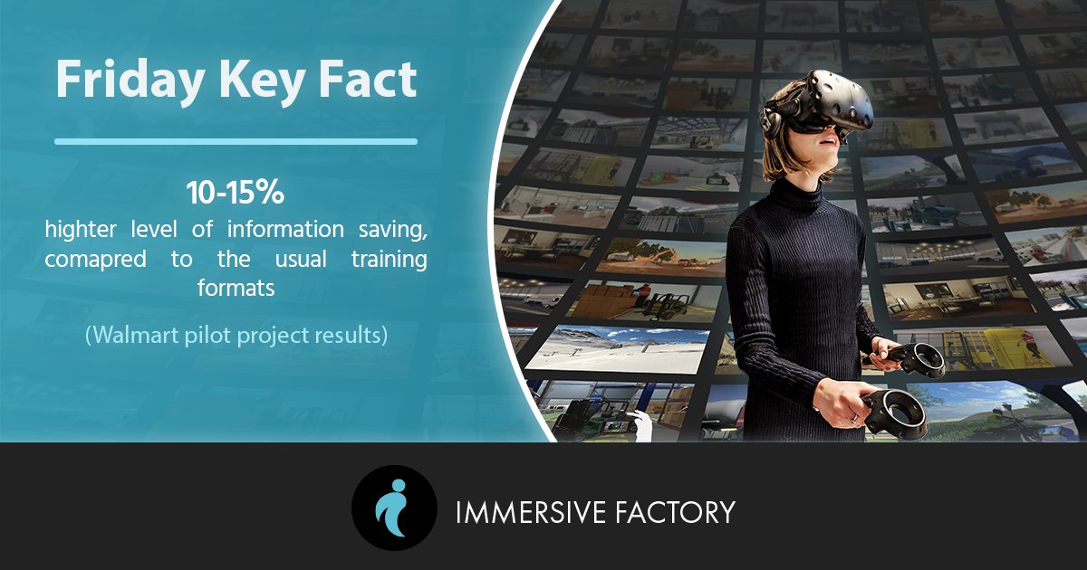 💡 Friday Key Fact :

On retient 10% à 15% d'informations de plus avec la #VR comparé aux formats de formation plus classiques.

(source : Walmart Pilot Project Results)

#formation #efficience #apprentissage