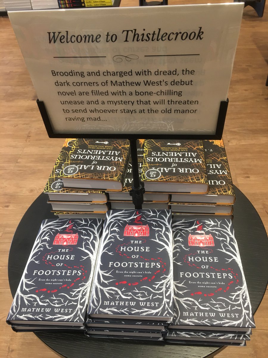 Have a look at this lovely display of <a href="/mathewoneT/">Mathew West (account inactive)</a>'s The House of Footsteps in <a href="/Waterstones_Edi/">Waterstones Edinburgh West End</a>! 
Welcome to Thistlecrook...
It's out now: smarturl.it/HouseofFootste…