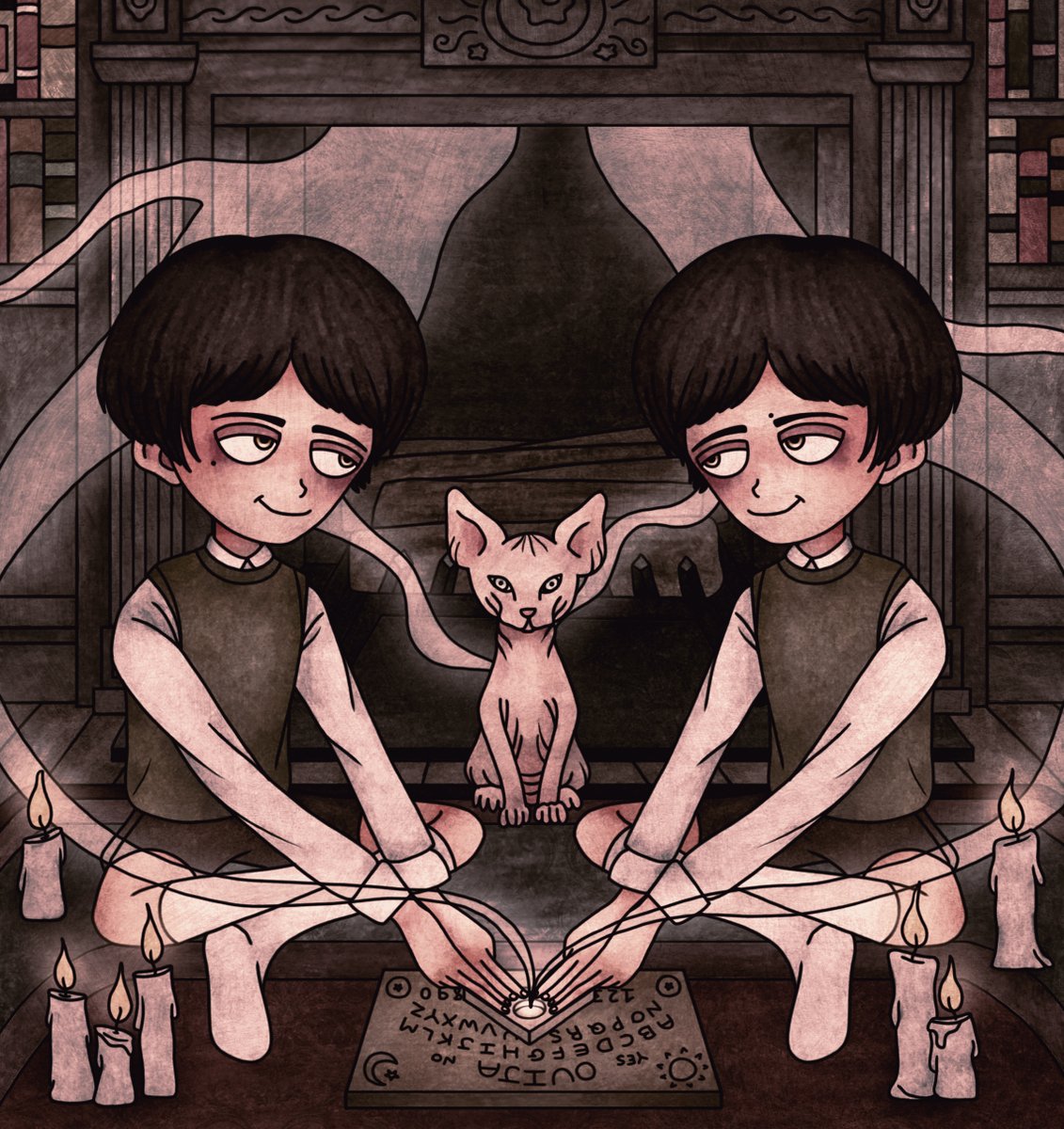 PrincessMyshkn's tweet photo. Victor and Vincent summoning ghosts to haunt their neighbor👻

Check it out on @opensea here:

https://t.co/vNxrwT9WQo

#NFT #NFTart #NFTartist #NFTCommumity #digitalart #drawing https://t.co/4DLV8qOL74