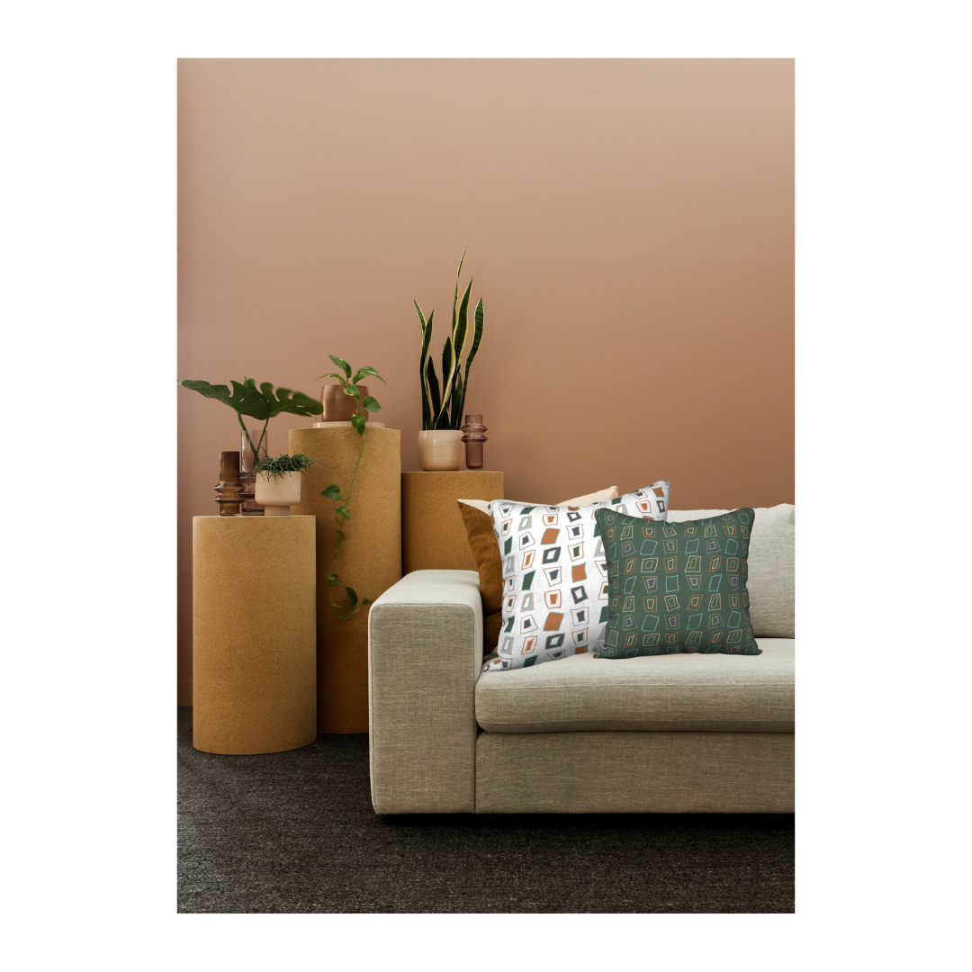 JHareDesign's tweet image. A warm colour palette to cheer up the wintery days of late 🧡🤎  Soft tones of caramel and rust within this colour scheme are highlighted with the 'Cascade' cushions in white and olive.  Cascade cushions come in a soft canvas, see link in bio 👀🔗to view collection.