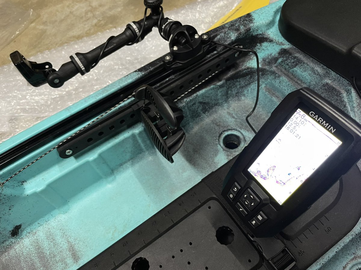 qoda15's tweet photo. #garmin Striker 4 fitted to my #vanhunks black bass using the #railblaza transducer mount. Will give it a proper test this weekend. #bassfishingsouthafrica #bassfishing #kayakbassfishing https://t.co/3qeySFd9sc