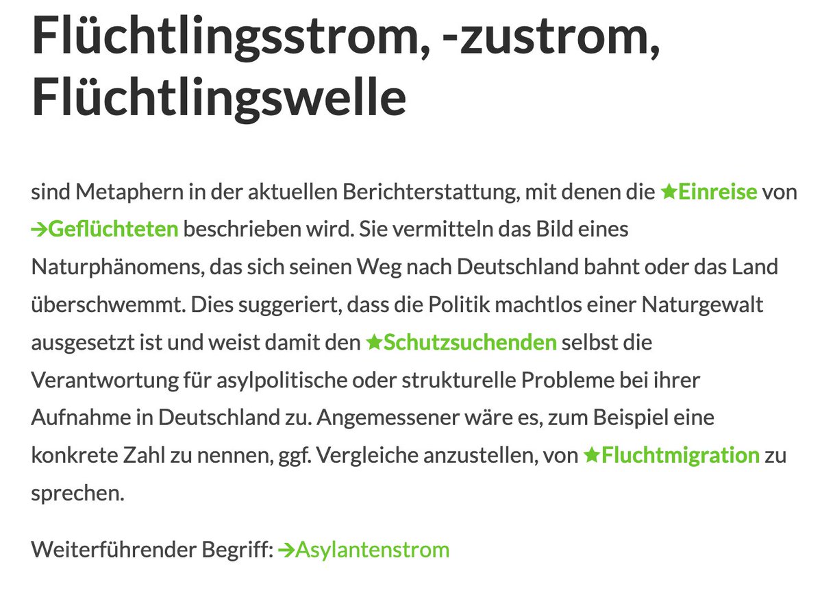 PaulinaFrohlich's tweet photo. Weil ich es leider oft (auch von Politiker:innen) höre...damals wie heute gilt: Sprecht bitte nicht von Flüchtlingsströmen oder -wellen. Es sind Menschen in Not und keine Naturkatastrophen. #Ukraine 

Weiter hilft z.B. das Glossar der @NDMedienmacher https://t.co/WpRvfBZaOL