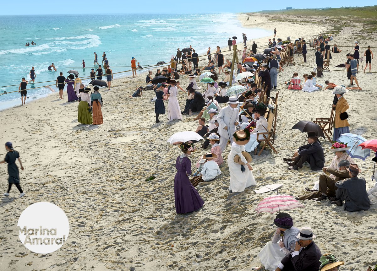 marinamaral2's tweet photo. Colorized by me: West Palm Beach, Florida, circa 1910.
Nothing like wearing a 3 piece suit on a hot day at the beach. https://t.co/1GZeTibbhL