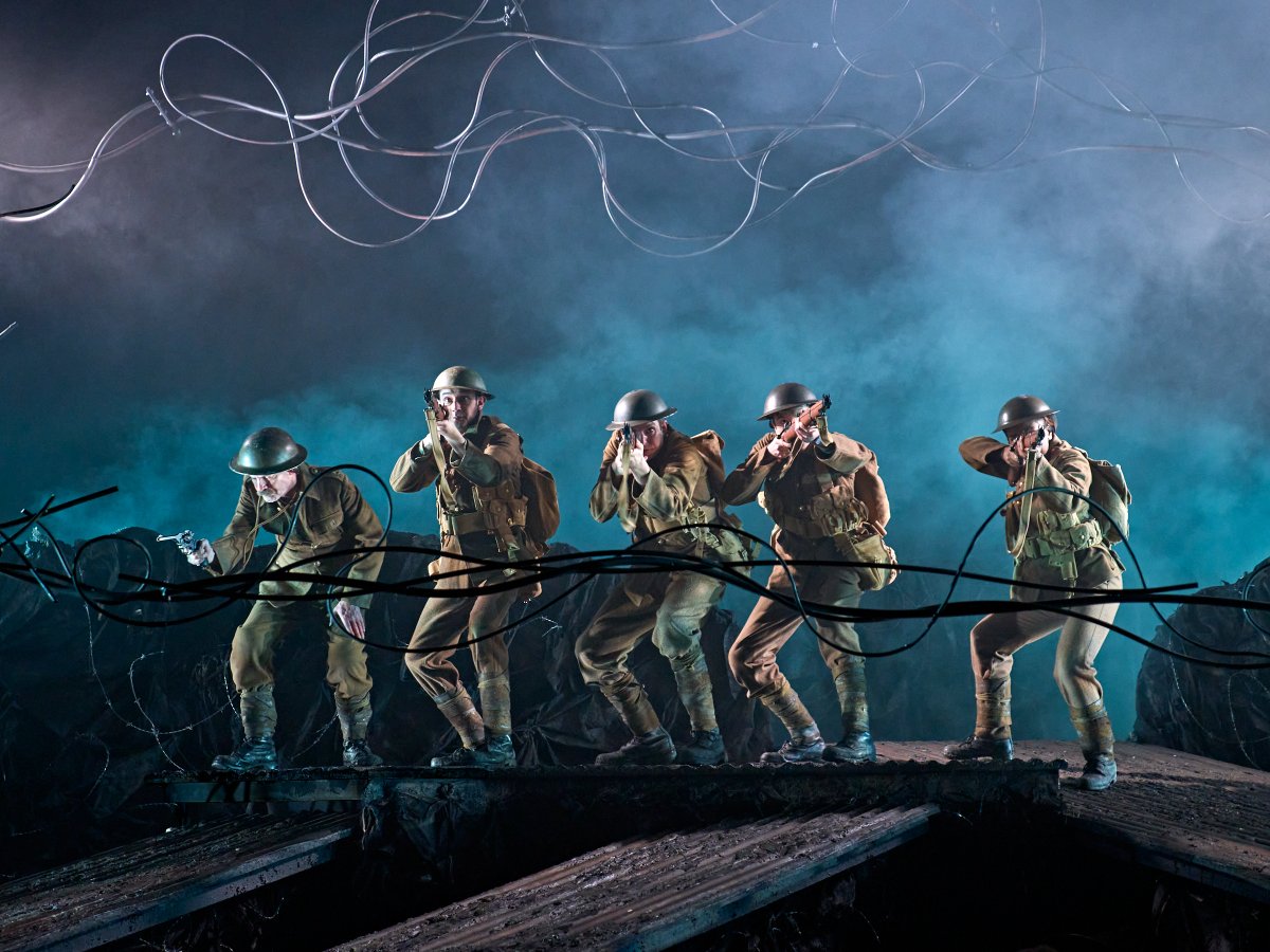 NottmPlayhouse's tweet photo. Sending a farewell hug to our amazing Private Peaceful Company on their last night in Nottingham before taking the show on the road.  Bon Voyage! And if you missed it here -you can find out where they're going here - https://t.co/DRubXpso0o https://t.co/hAwVv9isgK