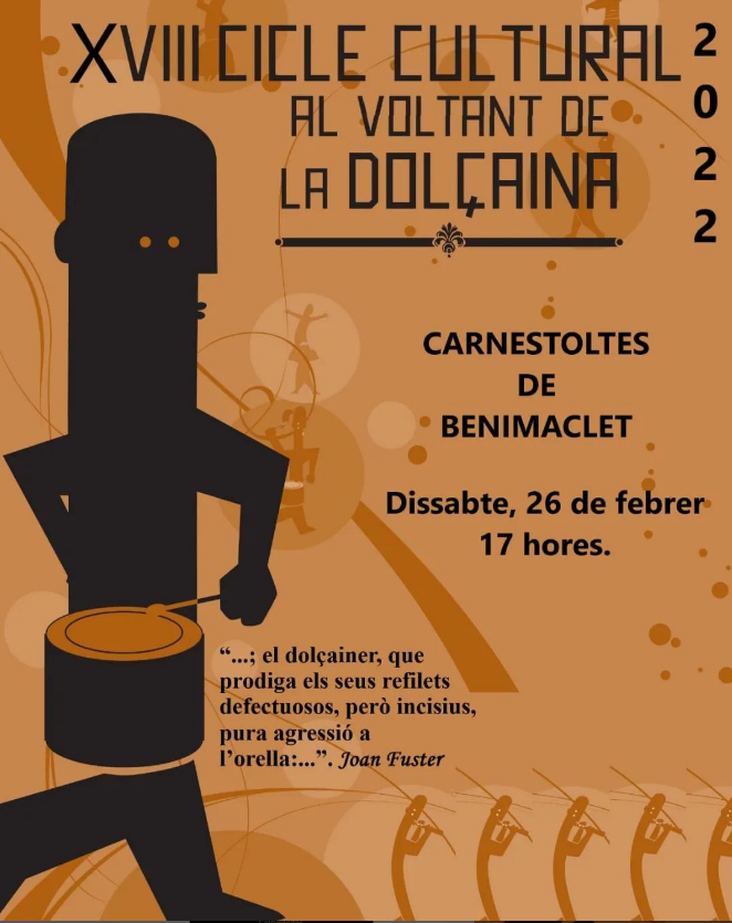 La #CollaBufAlí 🎶 participará al #CarnestoltesdeBenimaclet 🥳este dissabte a les ⌚17 h. 
L'actuació es part del XVIII Cicle Cultural al voltant de la dolçaina🎺🥁🎉.✨Començarà al carrer Masquefa 📍enfront de l'Associació de Veïns de Benimaclet.
#Carnestoltes #Benimaclet