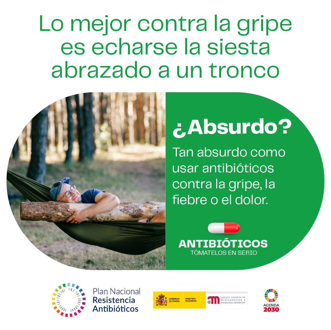 sanidadgob's tweet photo. Echarse la siesta con un tronco para curar una gripe o un resfriado ¿Absurdo?
Igual de absurdo que utilizar #Antibióticos frente a #VirusRespiratorios
#TomatelosEnSerio
🔗https://t.co/SxSBks9efs https://t.co/XgIBDJDnSZ