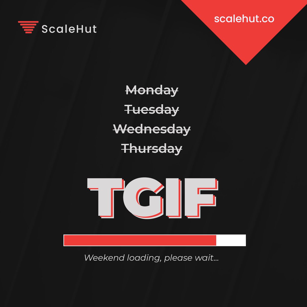 Illuxtra's tweet photo. The weekend is here! Take some time off, relax and enjoy because you earned it.πͺ
This is for only those who have partnered with #Scalehut to take their company to the forefront. If you haven't, you know what to do.π
Have a lovely weekend, everyone.β€οΈ https://t.co/dxLcbwtyGp