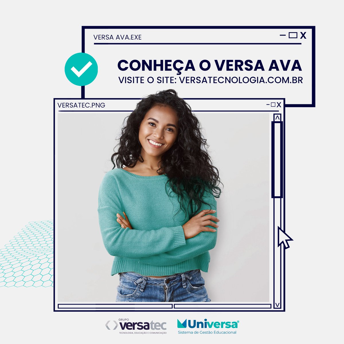 versatecoficial's tweet photo. VOCÊ CONHECE O VERSA AVA? 🤔

É um ambiente virtual de aprendizado do ensino a distância, interativo e intuitivo que permite focar a sua atenção exclusivamente nos objetos de estudo. Fica mais fácil para alunos, professores e gestores concluírem sua tarefa de maneira eficiente!✌️ https://t.co/DH2WPmjqDb