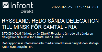 Borsredaktion's tweet photo. Skutt uppåt för börser och rubel på rubriker från RIA om att Ryssland är redo att skicka en delegation till Minsk för samtal med Ukraina. https://t.co/D6usWqSwBq