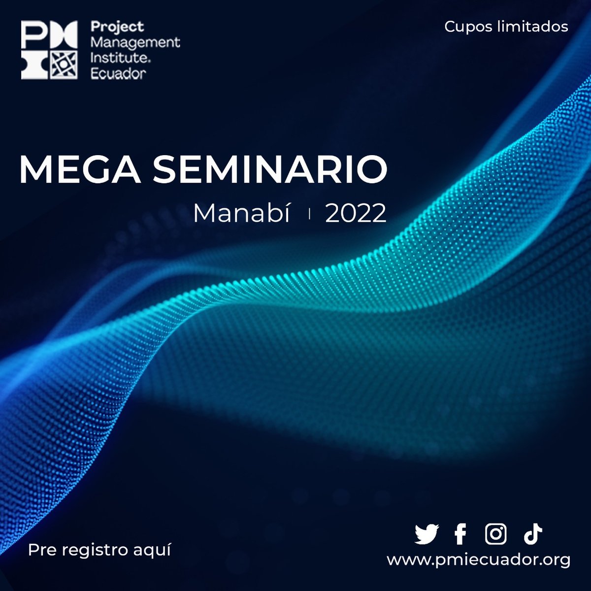 📍¡Volvemos a los eventos presenciales! 

▶PMI Capítulo Ecuador realizará su Mega Seminario Web Manabí 2022 .

👉🏻 Reserva tu cupo en forms.office.com/r/Y2TkQ7LJga

#pmiec #pmiecuador #seminariowebpmiec #projectmanagement