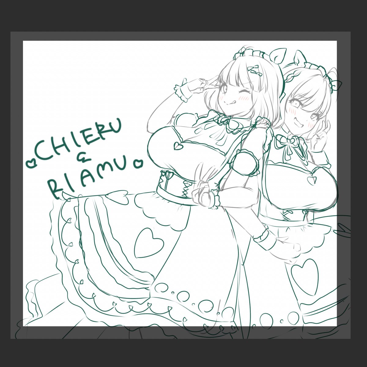 多分一生完成しないから供養しておこう
俺得イラストのラフ 