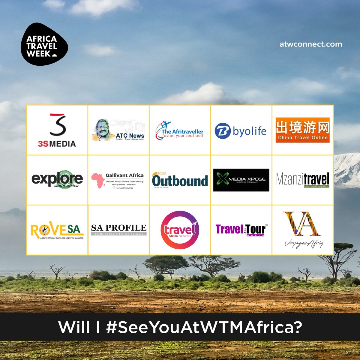 We are proud to announce the following media partners will be on the floor at WTM Africa 2022 this year. @3SMedia, <a href="/ATCNews/">A.oka</a>, <a href="/Afritraveller/">The Afritraveller</a>, <a href="/gallivantafrica/">Gallivant Africa</a>, @MediaOutbound, <a href="/MediaXpose/">Travelxpose</a>, @Mzanzitravel, <a href="/TravelandTour/">travelandtour</a> <a href="/indiaoutbound/">INDIA OUTBOUND MAGAZINE</a>. #Partnership #Media #MediaPartners