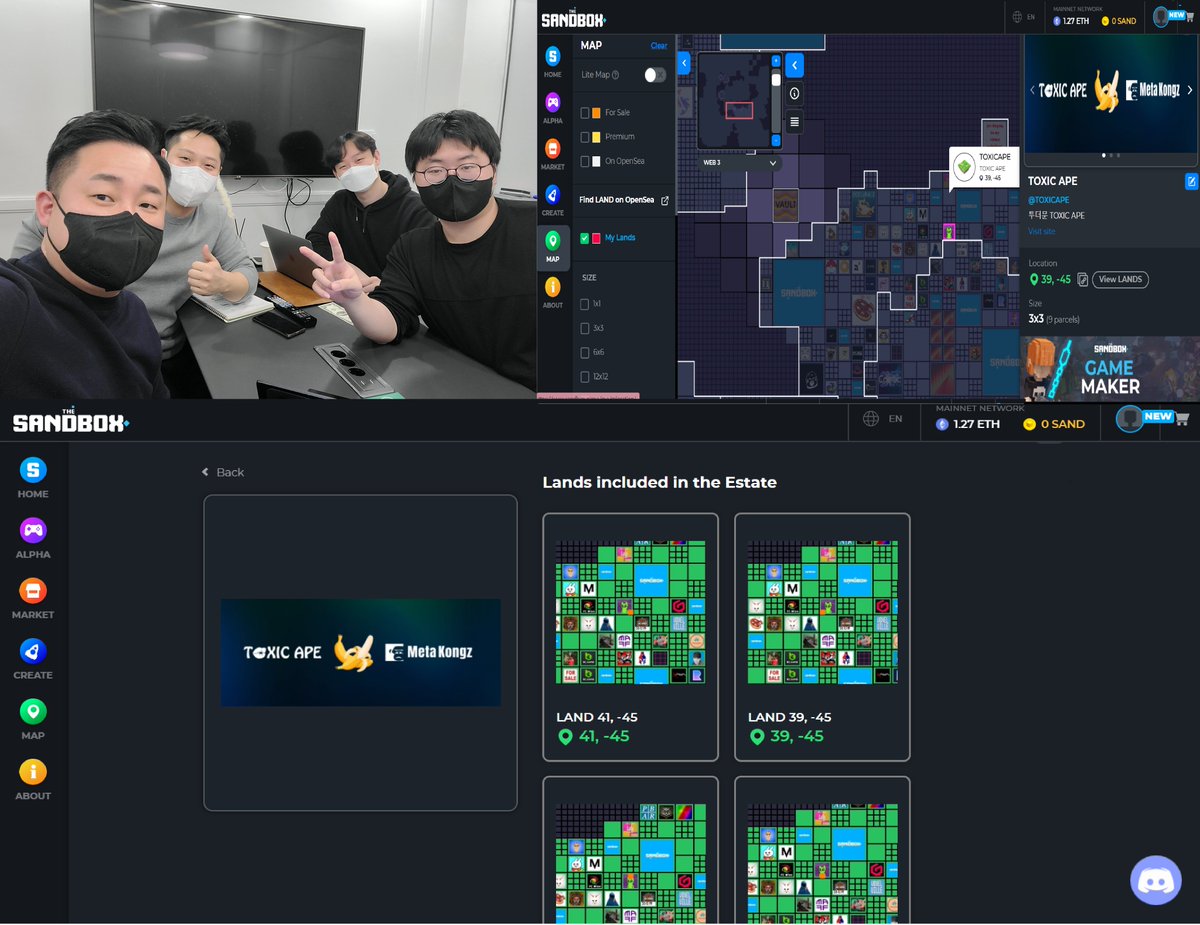 [ 🎉Toxic Ape !! 아르카나섬을 구입하다~! 🎉]

안녕하세요~ Toxic Ape 입니다~
오늘~ 샌드박스 랜드 구입을 하였습니다. 

🗺 랜드 구입은 3X3 이며, 
추후 아르카나섬에서 여러분들은 모험을 즐기실 수 있습니다~! 🗺