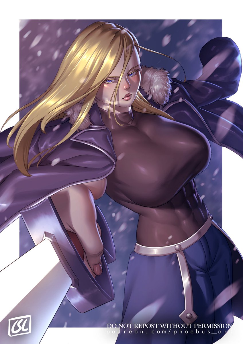 phoebus_art's tweet photo. Olivier Mira Armstrong (Fullmetal Alchemist) https://t.co/XS2SHVnqYM