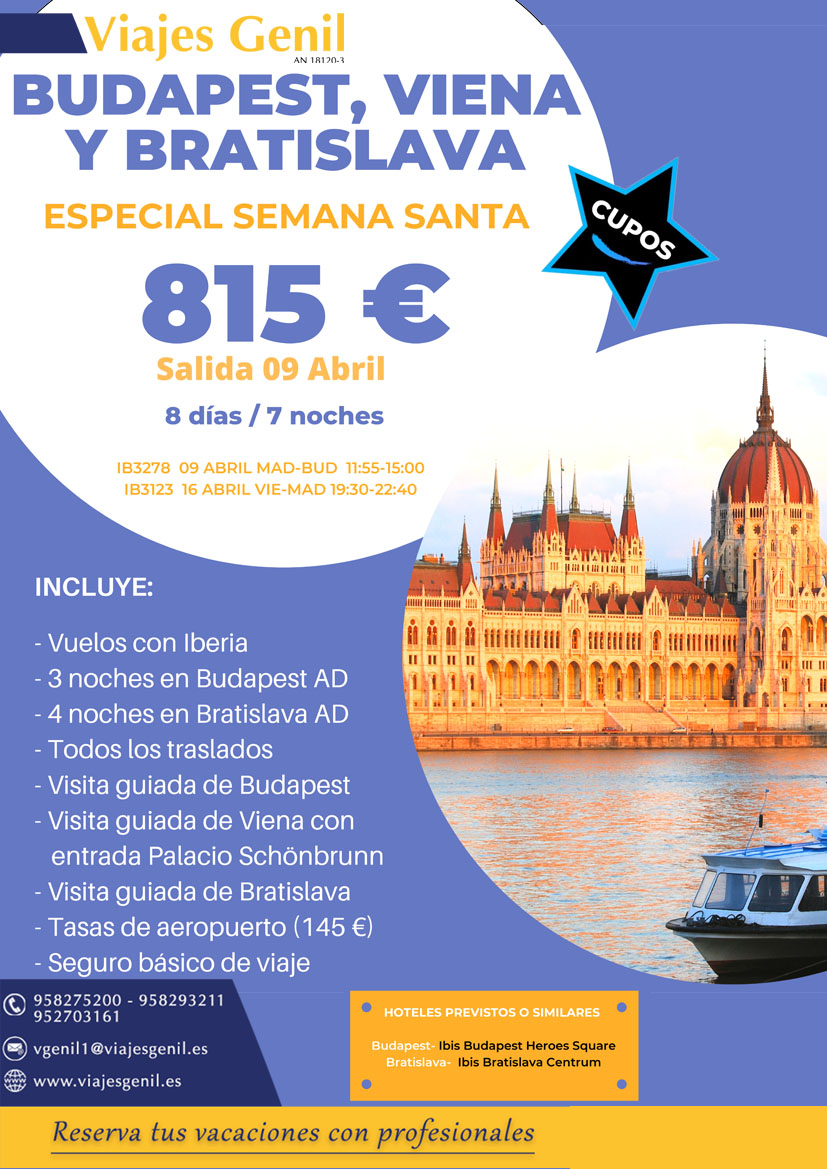 ViajesGenil's tweet photo. 🤔¿Haciendo planes para la Semana Santa?💡 ... Echa primero un vistazo 👀 a estas ofertas y llámanos porque tenemos muchas más 🏃‍♀️🏃

☎️958275200-952703161

#SemanaSanta #SemanaSanta2022 #viajesgenil #ofertasdeviaje https://t.co/8IYiLZV3Ic
