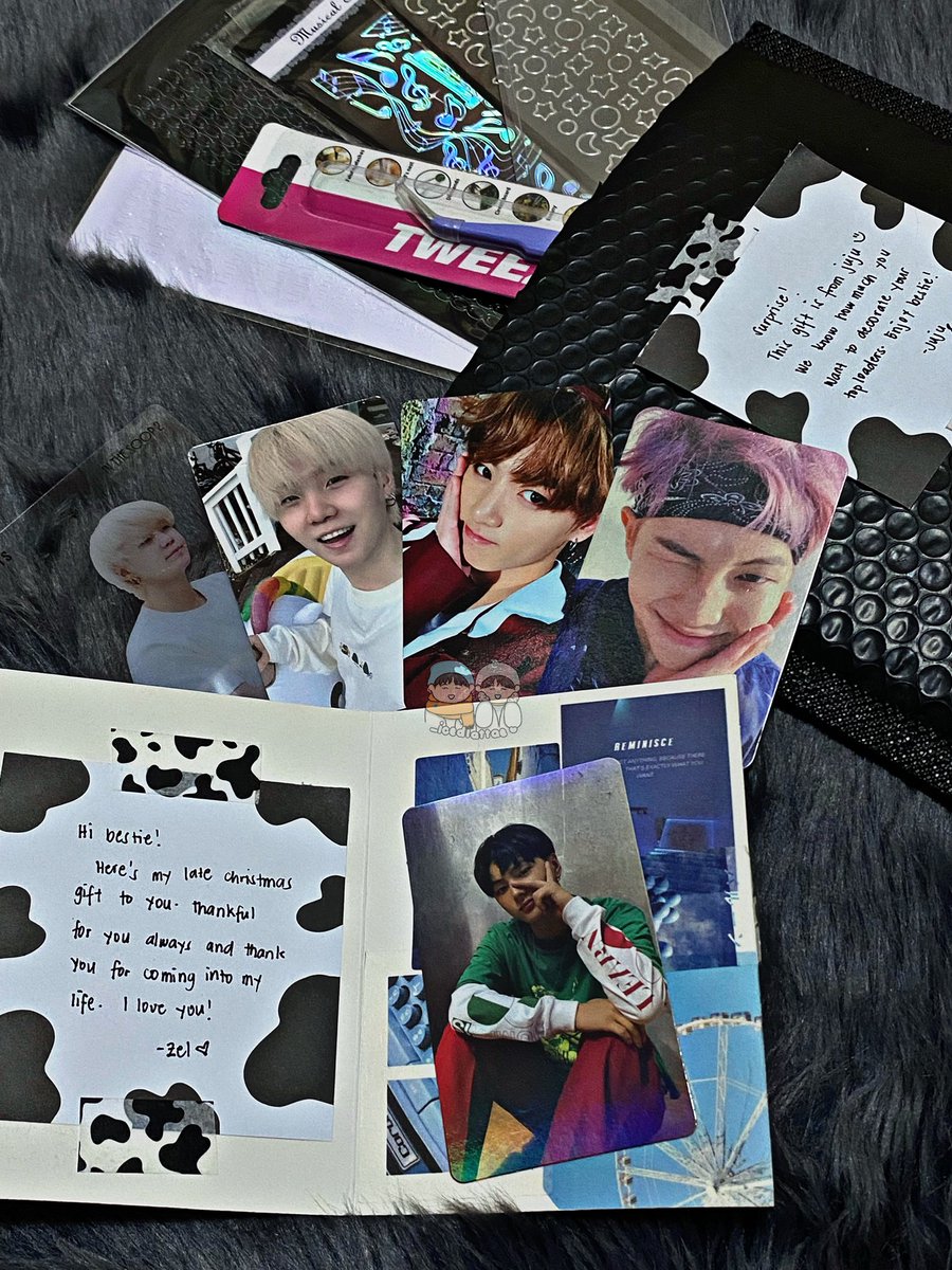 deeknowz's tweet photo. *β’ ΛΛΛ #mailsforina ΰΏΰΎ β‘
one of the best packages I've ever received this year. thank you for letting me adopt these babies, ynwa and its yoongi pcs. and for the gifts, jay holo & deco materials. I super appreciate and love you both so much @mimikookart & @jendeukbinnie! π₯Ίπ€ https://t.co/glugx8c9Wv