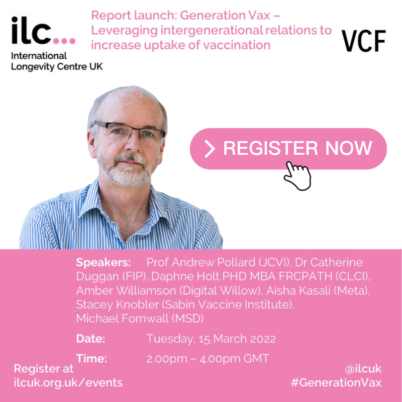 OxfordVacGroup's tweet photo. Join @ilcuk for the launch of #GenerationVax, a major new piece of research where they have tested the potential of using social media to engage different generations in promoting public health.

📅  Tuesday 15 March
⏰. 2.00pm – 4.00pm 
🔻 Sign up below