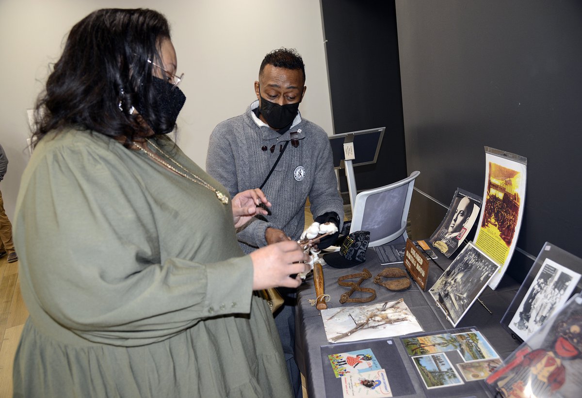 tctc_PR's tweet photo. In observance of Black History Month, TCTC hosted the Black History 101 Mobile Museum Feb. 24. The award-winning display features a collection of original artifacts of Black memorabilia dating from the trans-Atlantic slave trade era to hip-hop culture. https://t.co/I0Ha1qT2Oe