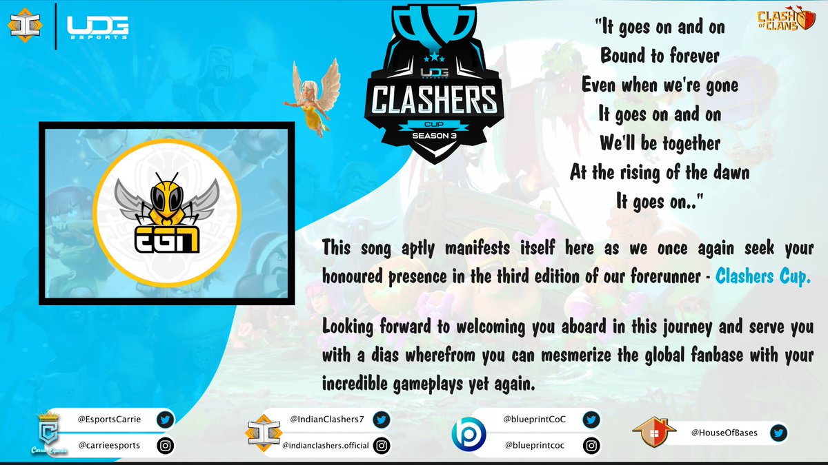 ⚡ Are very happy and we gladly accept this invitation in a tournament that is very dear to us. 
Thank you ❤️⚡
⚡ <a href="/esports_udg/">uDG Esports</a> ⚡<a href="/IndianClashers7/">INDIAN CLASHERS</a> ⚡<a href="/CarrieEsports/">Carrie Esports</a> ⚡ <a href="/_incognito_OO7/">Himanshu Tiwari</a> 
🐝 💛#BeEGN🖤#BeTheHive