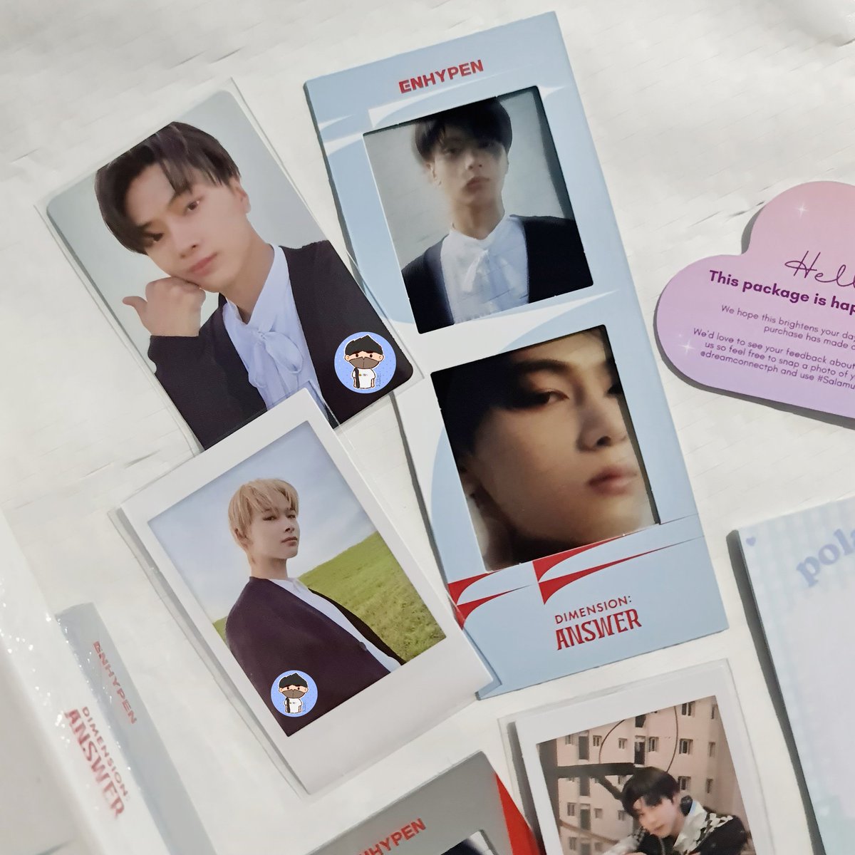 bboymingyu's tweet photo. ``` #bboymails
my d:a set is home ! tyvm @dreamconnectph for the smooth transaction. super happy w my pulls even tho hee didn't came. no dents for the albums as the package was packed v secured.
again, tysm and can't wait for my other order to come
#SalamuchDreamConnect https://t.co/YAAP7DtKdk