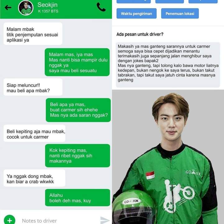 0xroLucky's tweet photo. #HALUTIME - Ketika Bangtan Jadi Mas Ojol -
yg mananih driver favorit kalian ?? π€£π€£ kalo
Drivernya kaya ginisih tujuannya ke KUA aja
Langsung π€π₯°π₯°
.
Β© imjinggaswara
_lalaKookieπ° https://t.co/xPHrfQWiDn