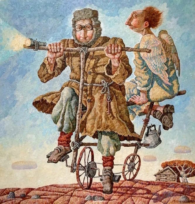 Художник:  Меренков Сергей.

"С ангелом в путь"