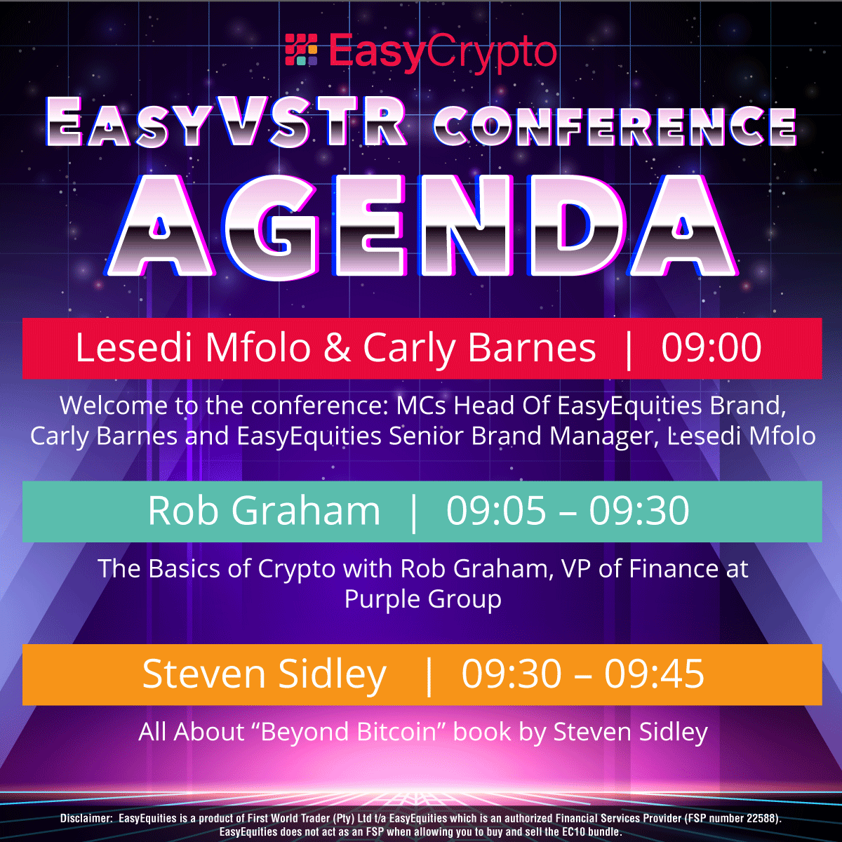 Rob_Graham_878's tweet photo. Catch me tomorrow morning 09:05AM at the #EasyCryptoConference by @EasyCryptoSA in partnership with @EasyEquities. I'll also be on the panel at 09:45AM for a chat about #DeFi. 

See our Blog for the comp we're running: https://t.co/cHxSvySHys 

See you there!😃 https://t.co/ocq2jIiqax
