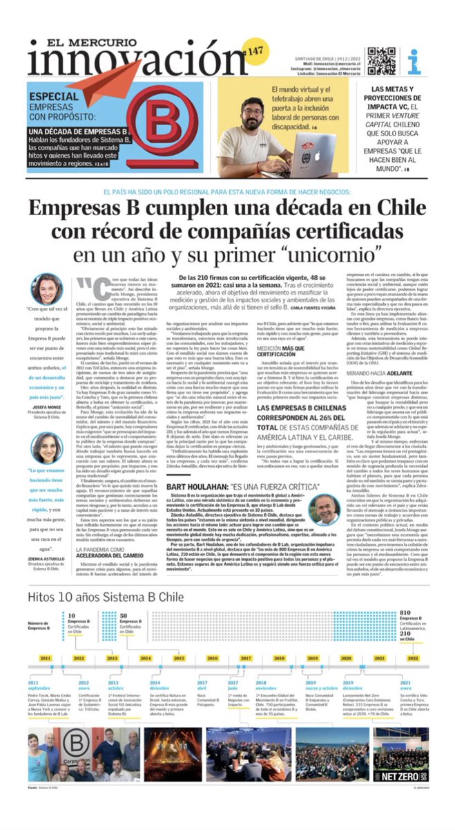 Movimiento B cumplió una década en Chile y Latinoamérica, ¡con récord de empresas certificadas en un año!
Felicitamos a todos quienes se sumaron a #EmpresaB y los que seguirán impulsando este movimiento. En Proqualitas estamos orgullosos de ser parte de esta comunidad. <a href="/SistemaB/">Sistema B</a>
