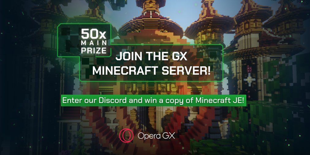 Opera GX on X: We have a brand new #Minecraft server, and we're