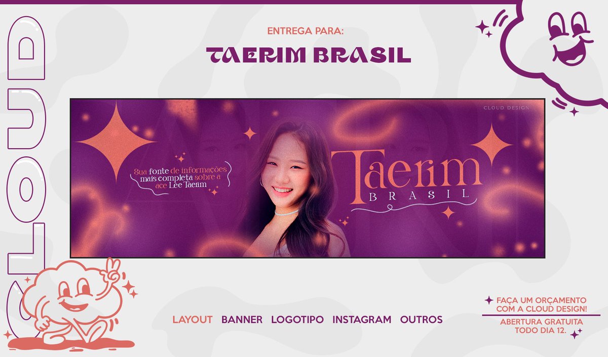 cloudsgn's tweet image. ☁️ Entrega para: @TaerimBrasil  

↣ Gostou do nosso trabalho? Faça um orçamento via DM!
↣ Dúvidas: curiouscat.live/clouddsgn