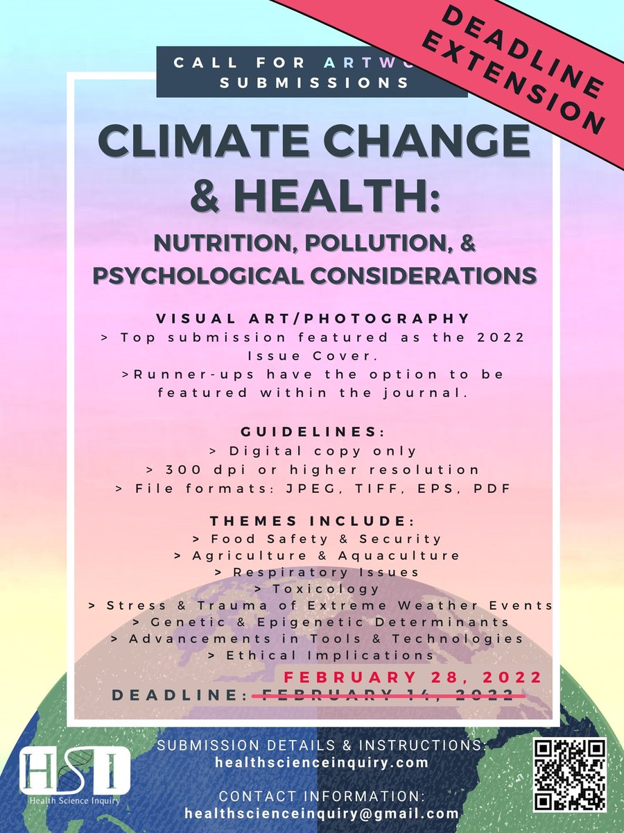 REMINDER! ⏰ Just 3 days to go until all submissions on #ClimateChange and #Health are due! Head to our website for all the details on the submission process ➡️ healthscienceinquiry.com/index.php/hsi/…