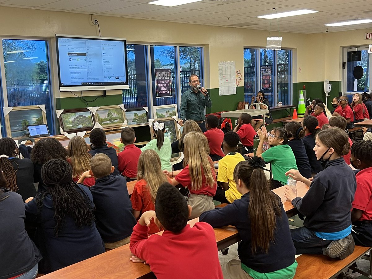 This morning several of our K-8 students got to meet Al Black, one of Florida’s Highway Men <a href="/highwaymenfilm/">The Highwaymen</a>. Mr. Black was able to tell his story, talk about his work, and answer a few questions from our Knights! @galatop1 <a href="/CSUSAJonHage/">Jon Hage</a> <a href="/CSUSAhq/">Charter Schools USA</a>