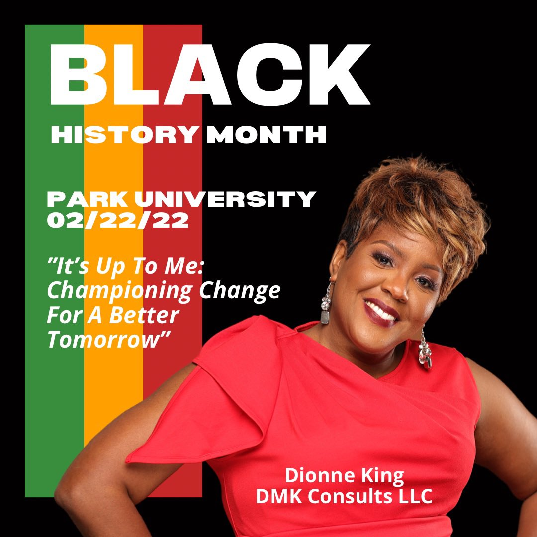 DMKConsults's tweet photo. Thank you to DMK client @ParkUniversity for inviting me to be this year’s Black History Month speaker. What a great way to spend 2/22/22 with university leaders. #BHM2022 https://t.co/uOXFrQCFmm