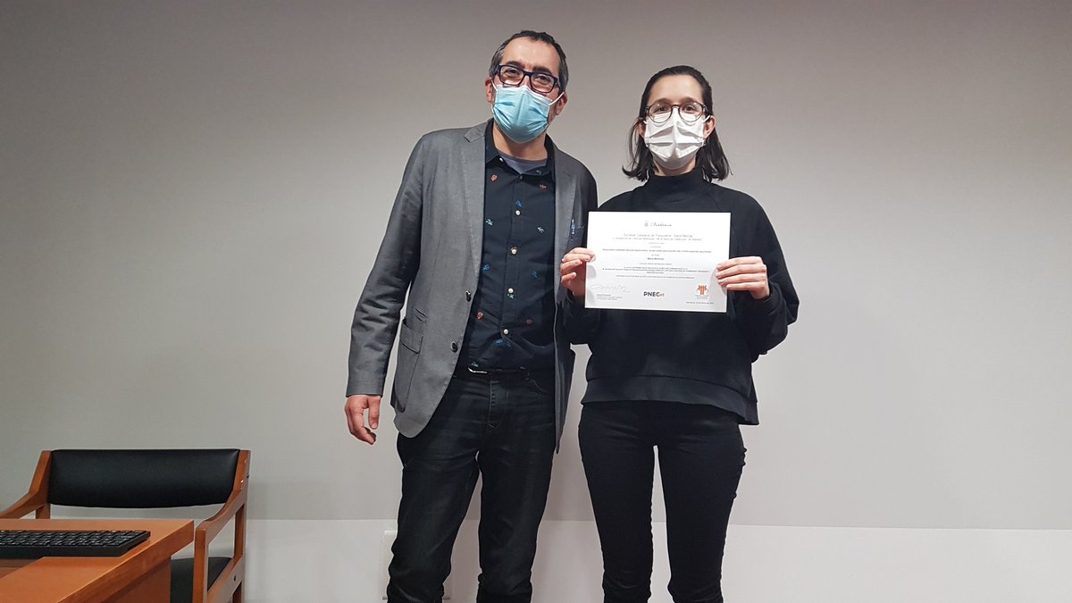 Maria Martinez Ramirez del Consorci Sanitari del Maresme ha estat la guanyadora del III Premi Julio Vallejo a la millor comunicació oral.
Moltes felicitats! 
El premi s'ha entregat ennel transcurs de la III jornada del PNECat dedicada a Hormones tiroidals i psicopatologia