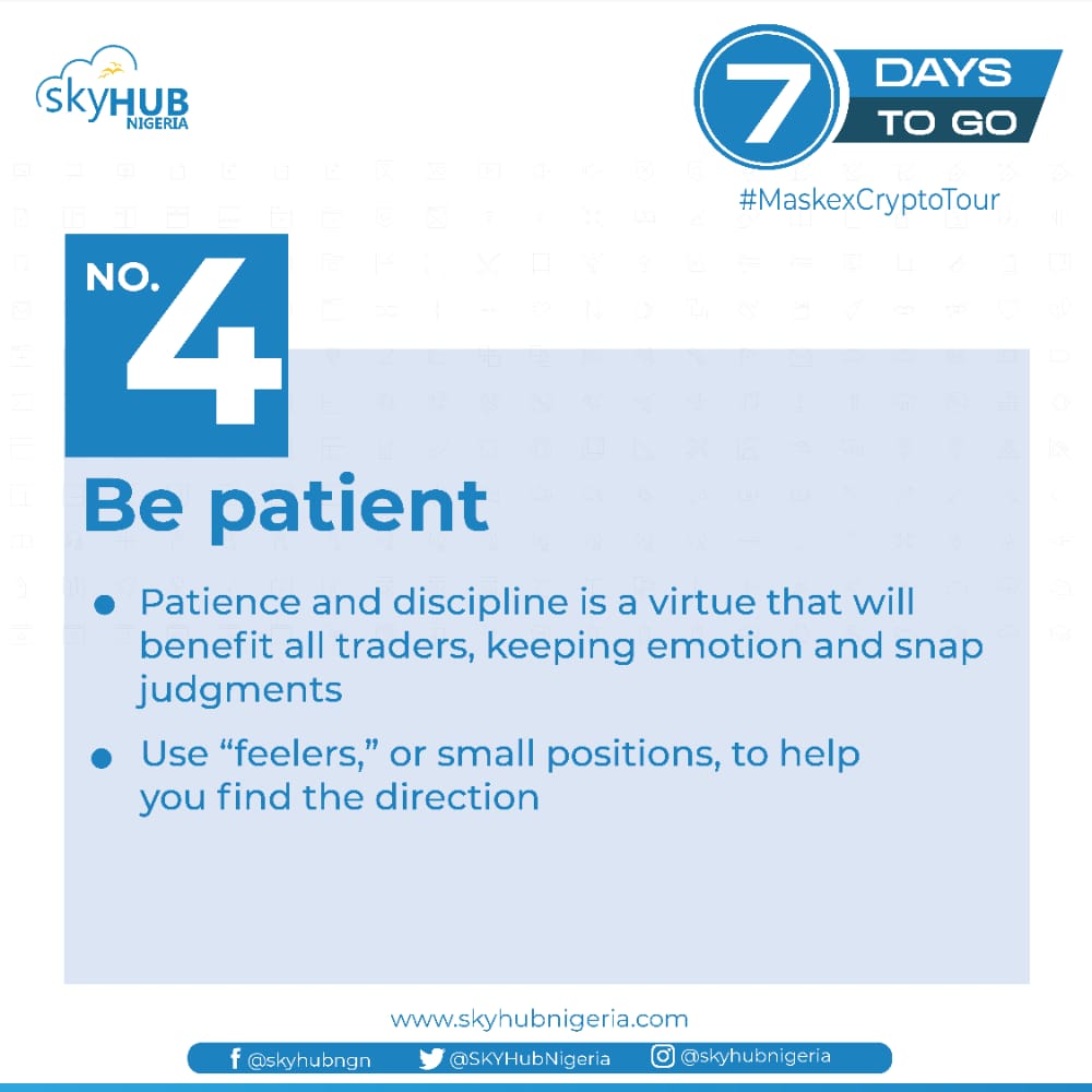 SKYHubNigeria's tweet photo. 4.
#MaskEXCryptoTour #MaskEX https://t.co/9mLXQUtthz