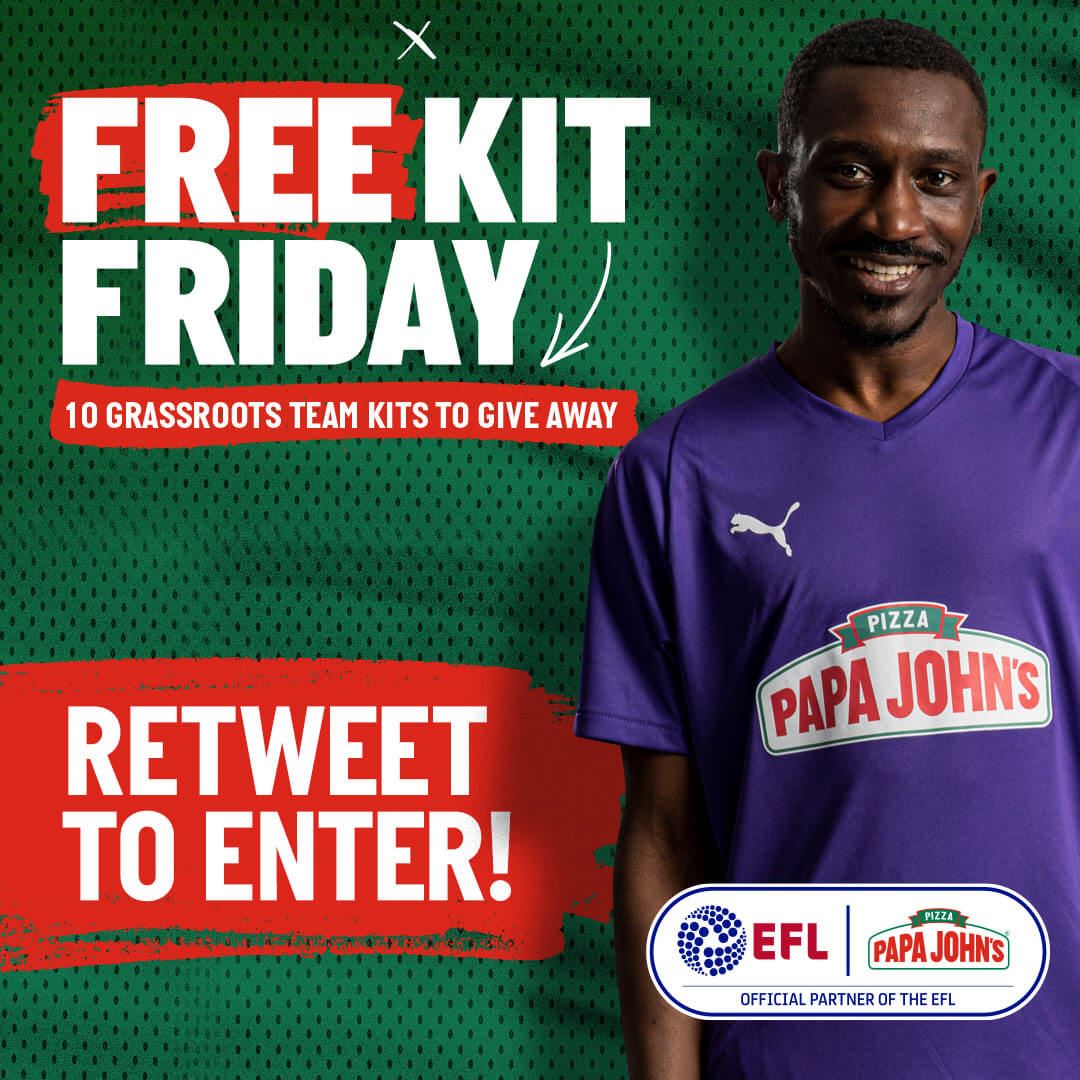 VertuTrophy's tweet photo. WIN NEW KIT! JUST RETWEET NOW TO BE IN WITH A CHANCE.
Wanna get kitted up? Each and every week @papajohns are giving away 10 PUMA kits to support local clubs. Retweet now!
#FreeKitFriday #GetYourKitOn #ad https://t.co/qikk66x08G