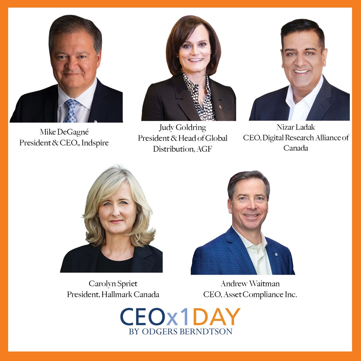 CEOx1Day (@ceox1day) on Twitter photo Our finalist students will have the chance to learn from our CEO panel, Mike DeGagné, <a href="/Indspire/">Indspire</a>' Judy Goldring, <a href="/agf/">AGF</a>; <a href="/ladak_nizar/">Nizar Ladak (He/Him)</a>, <a href="/Alliance_Can/">The Alliance | L’Alliance</a>; Carolyn Spriet, <a href="/Hallmark/">Hallmark</a> Canada; & Andrew Waitman, <a href="/AssentGlobal/">Assent</a>. Our finalist students will have the chance to learn from our CEO panel, Mike DeGagné, <a href="/Indspire/">Indspire</a>' Judy Goldring, <a href="/agf/">AGF</a>; <a href="/ladak_nizar/">Nizar Ladak (He/Him)</a>, <a href="/Alliance_Can/">The Alliance | L’Alliance</a>; Carolyn Spriet, <a href="/Hallmark/">Hallmark</a> Canada; & Andrew Waitman, <a href="/AssentGlobal/">Assent</a>.