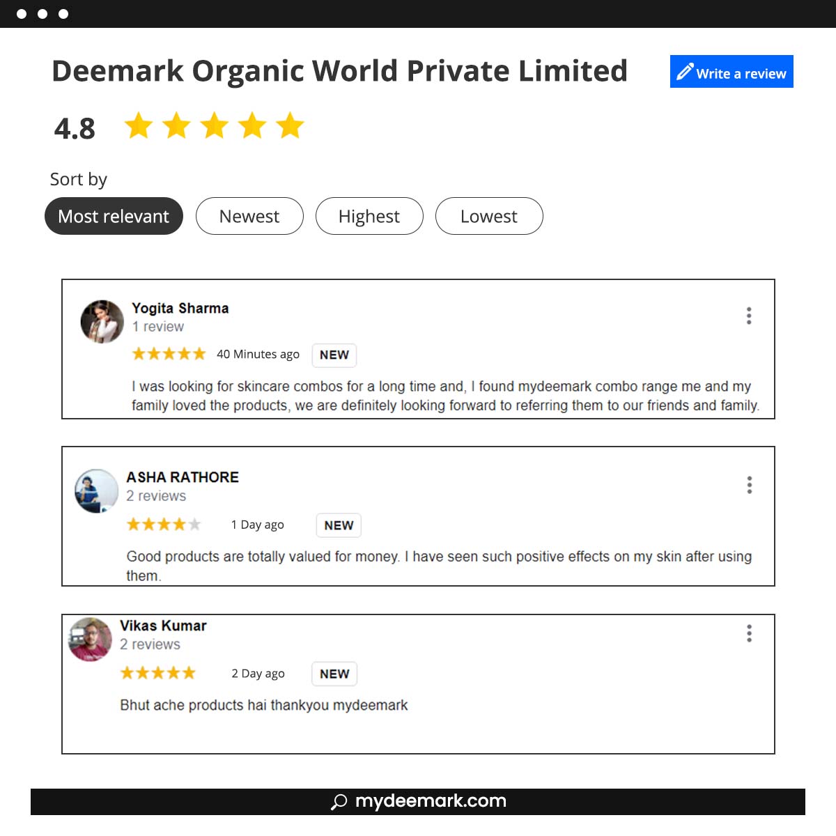 MyDeemark's tweet photo. Customer feedback is important for determining a customer's needs and preferences, and at MyDeemark customer satisfaction is our first priority. Your happy reviews are a token of appreciation for us. https://t.co/VBkrsUVXM8