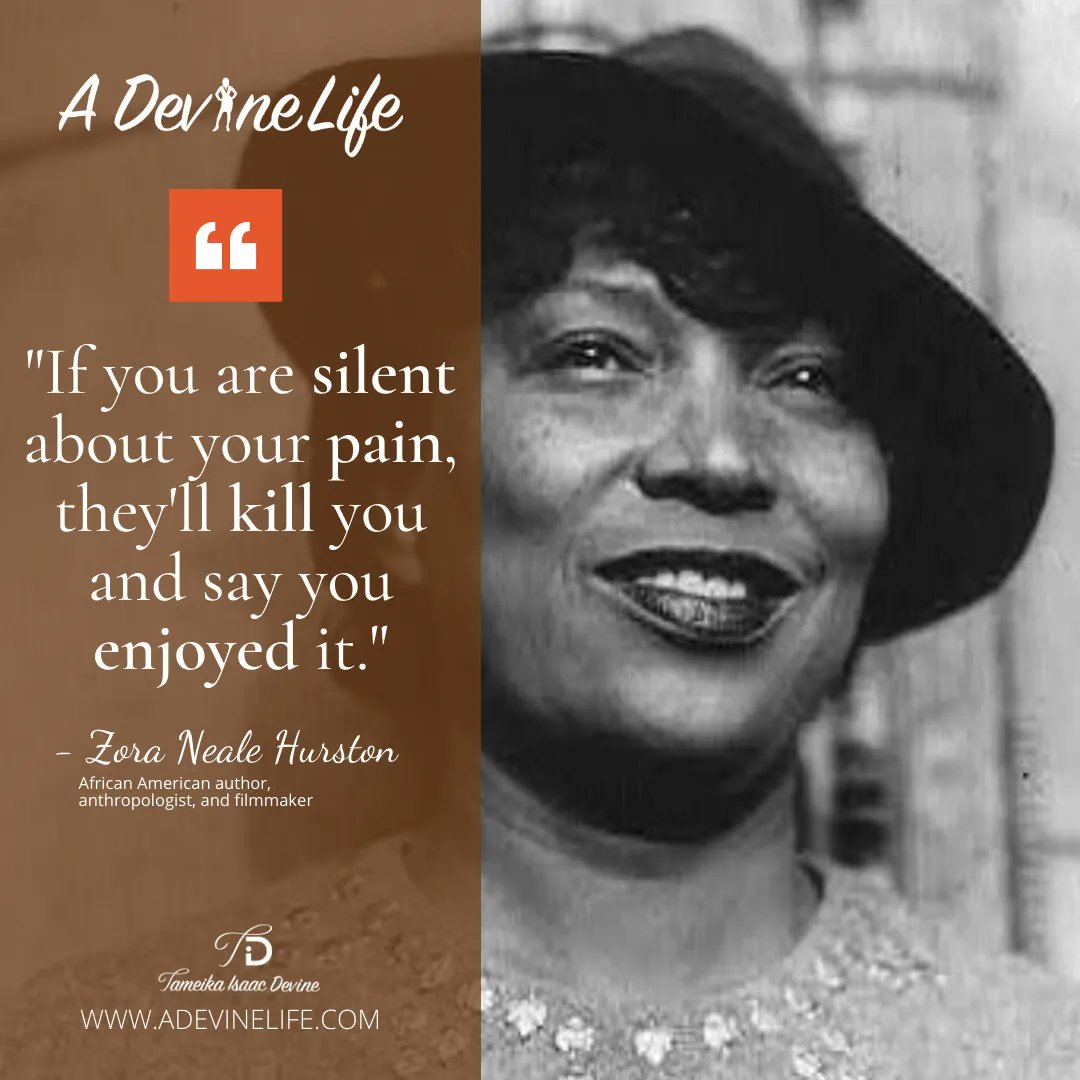 TIDEVINE's tweet photo. "If you are silent about your pain, they'll kill you and say you enjoyed it." - Zora Neale Hurston  #TameikaIsaacDevine #ADevineLife #CountDownTo50 #Transitions #BlackHistoryMonth #BlackExcellence #BlackWomenCan #Wife #Mom #Boss
https://t.co/aJeLZc11bs https://t.co/BpioyO3y9P