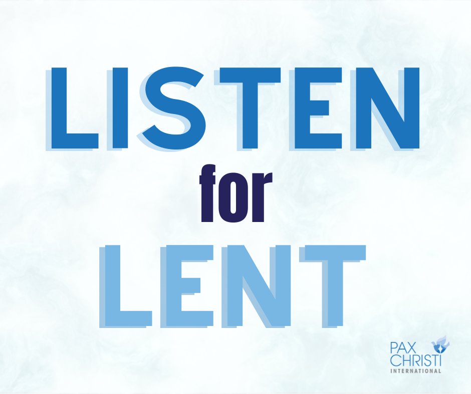 PaxChristi's tweet photo. 🌬 God is still speaking, are you listening? 
👂🏼 We invite you to join our "Listen for Lent" journey. 🌄In the midst of suffering and violence, we invite you to create prayerful spaces to discern and listen. 
#thisisnonviolence #letsbuildpeacetogether #listenforlent https://t.co/UPmo9l9jM3